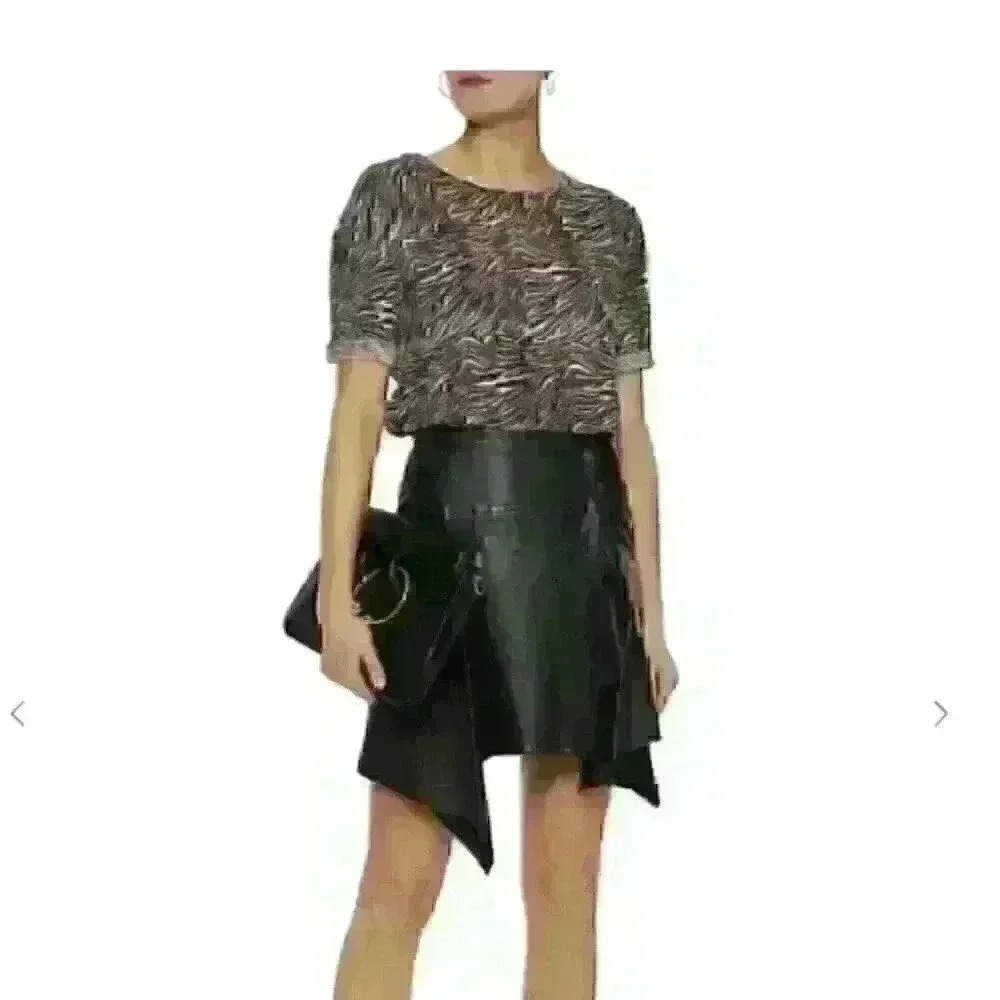 IRO Shay distressed zebra-print linen-jersey T-shirt Size XS